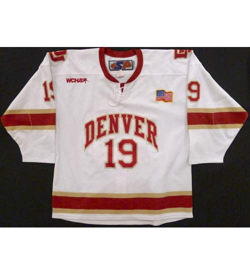 Custom NCAA 2010-11 Denver Pioneers 19 Daniel Doremus Hockey Jersey Home White